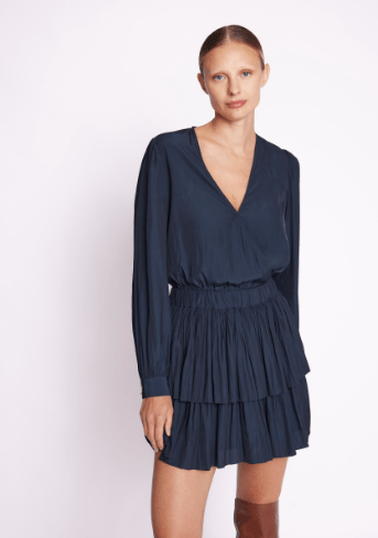 Berenice Rimini Short Dress with Ruffles in Black
