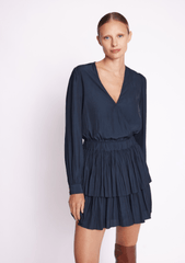 Berenice Rimini Short Dress with Ruffles in Black