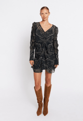 Berenice Ruvi Printed Dress with Ruffles in Tamaya