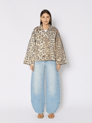 Berenice Trench Muriel Short Trench Coat in Leopard Print