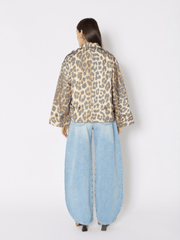 Berenice Trench Muriel Short Trench Coat in Leopard Print
