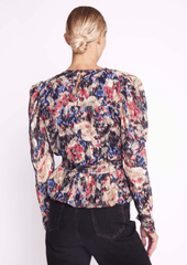 Berenice Twenties Long Sleeve Top in Gold Print