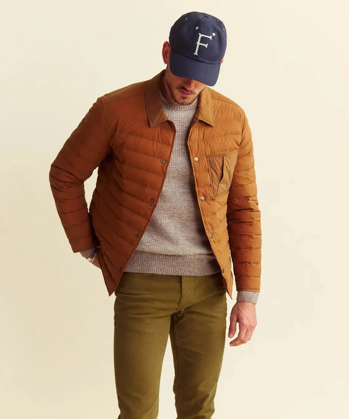 Billy Reid Baffle Shirt Jacket in Billy's Brown