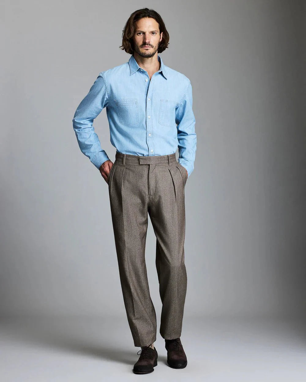 Billy Reid Chambray Field Shirt in Chambray