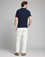 Billy Reid Diamond Sweater Polo in Carbon Blue
