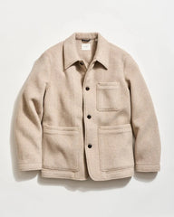 Billy Reid Felted Wool Chore Coat in Dove Heather
