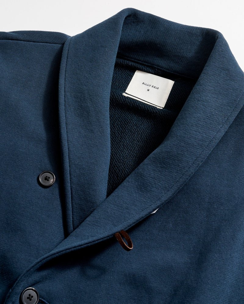 Billy Reid John Shawl Cardigan in Carbon Blue