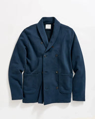 Billy Reid John Shawl Cardigan in Carbon Blue