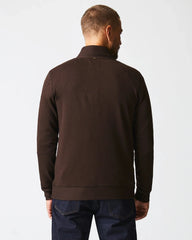 Billy Reid Quilted Half Zip in Chocolate