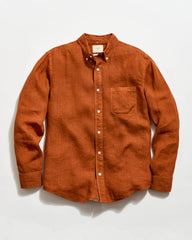 Billy Reid Tuscumbia Line Shirt Button Down in Umber