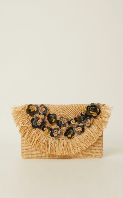 btb Milan Floral Clutch in Natural