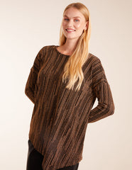 Asymmetric Batwing Metallic Top