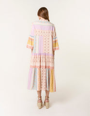 V Neck Smock Midi Dress