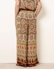 Printed Shirred Waist Trousers