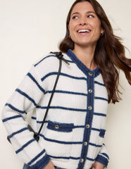 Stripe & Denim Cardigan