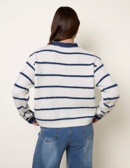 Stripe & Denim Cardigan