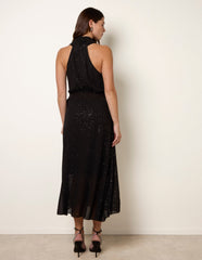 Wrap Knit Halter Shape Dress