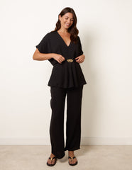 Two Piece Buckle Trouser Set