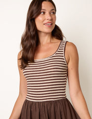 Knitted 2 In 1 Stripe Dress