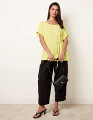 Belted Wide Sleeve Top