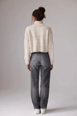 C-Rush Plushy Stitch Roll Neck Sweater in Cotton
