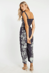 Caballero Rose Jumpsuit in Protea Paisley Graphite
