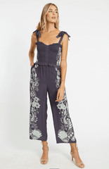 Caballero Rose Jumpsuit in Protea Paisley Graphite