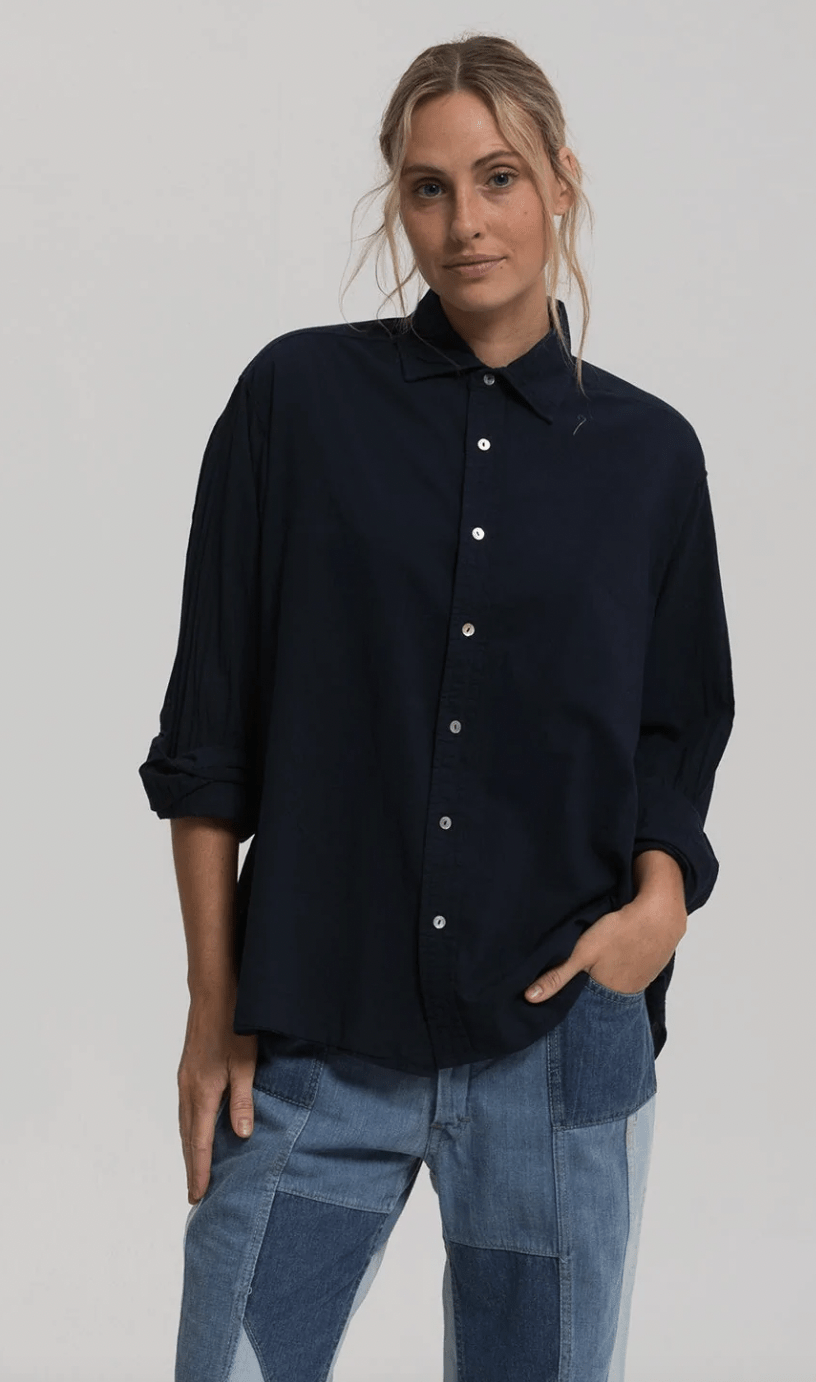 Cali Dreaming Collared Boy Shirt in Navy