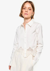 Cami NYC Cielo Cropped Cotton Poplin Blouse in Macadamia