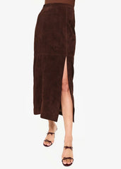 Cami NYC Idris Suede Skirt in Malt