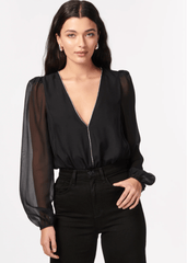 Cami NYC Ingrid Crystal Bodysuit in Black
