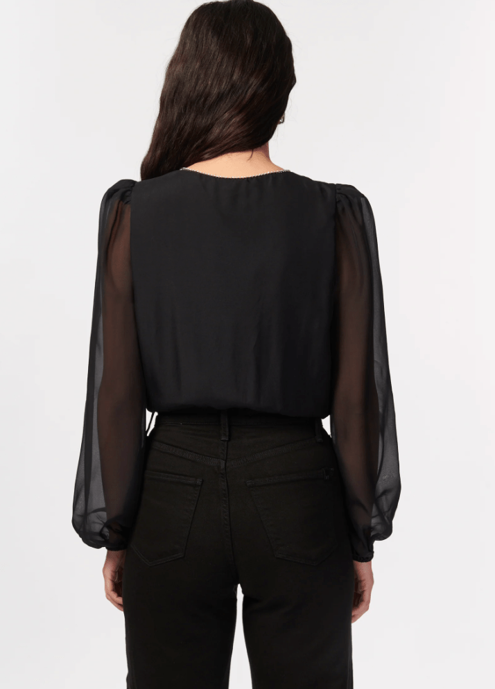 Cami NYC Ingrid Crystal Bodysuit in Black