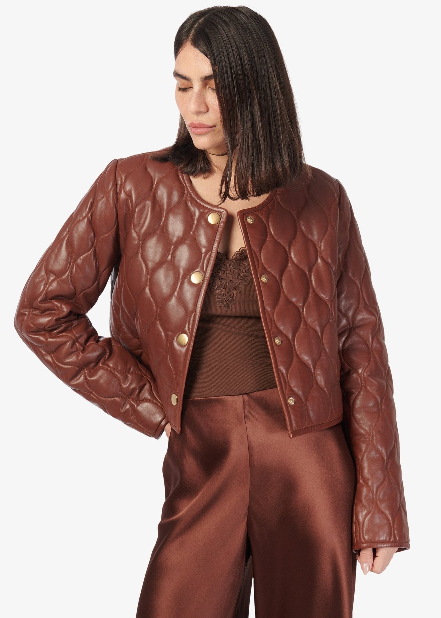 Cami NYC Wanda Genuine Leather Jacket in Mousse