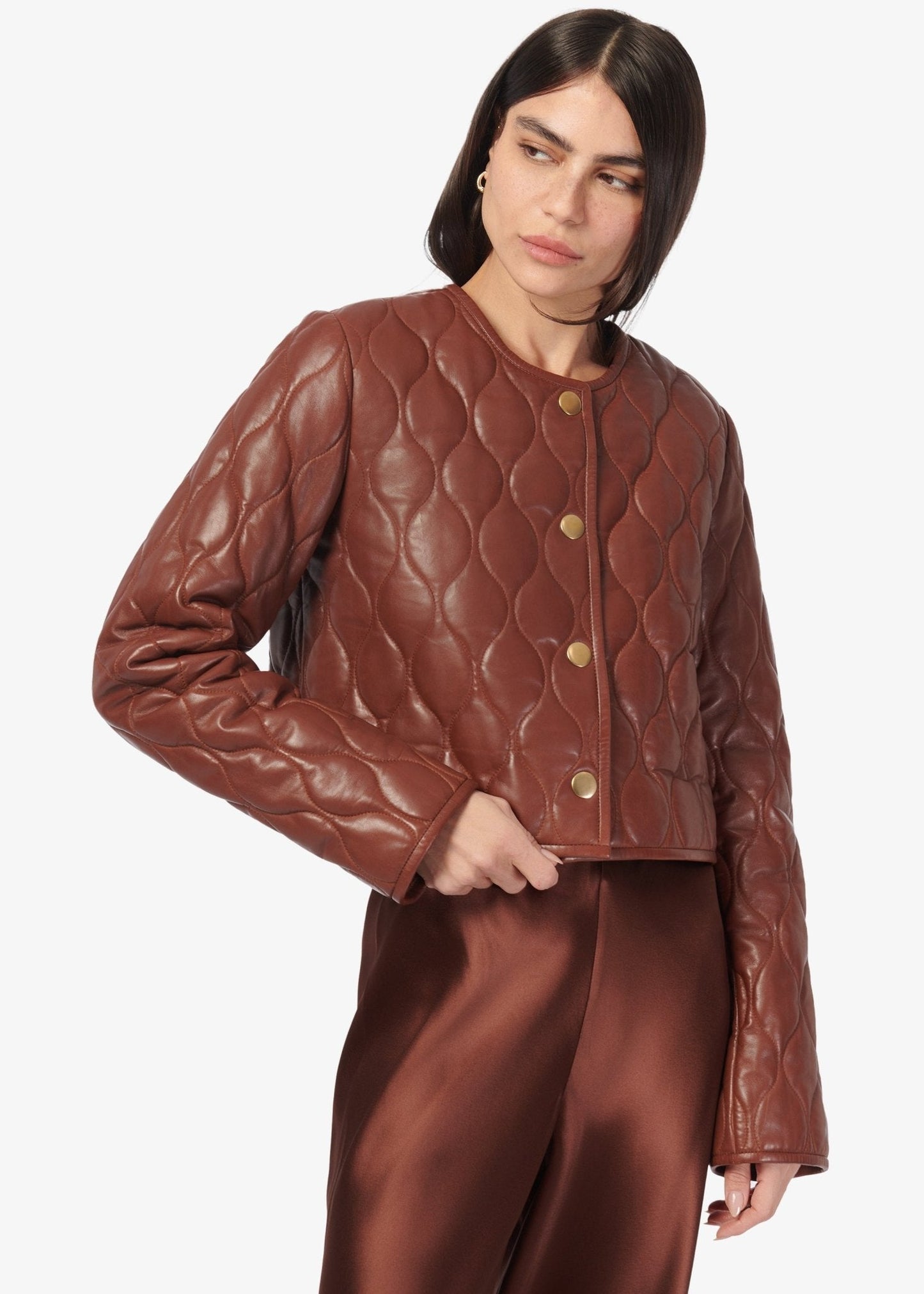 Cami NYC Wanda Genuine Leather Jacket in Mousse