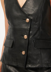 Cami NYC Yelan Leather Vest in Black