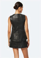 Cami NYC Yelan Leather Vest in Black