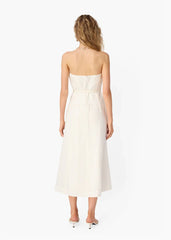 Cami NYC Yena Strapless Linen Dress in Macadamia