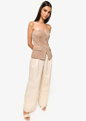 Cami NYC Zamora Strapless Suede Corset in Incense