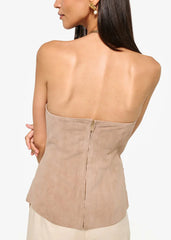 Cami NYC Zamora Strapless Suede Corset in Incense