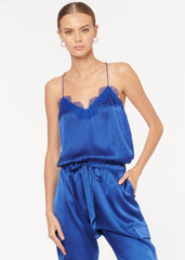 Cami Racer Charmeuse Cami in Neptune