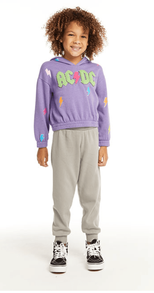Chaser ACDC Neon Bolts Sweater in Veronica Purple