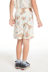 Chaser Allover Doodle Bolt Shorts in Tie Dye