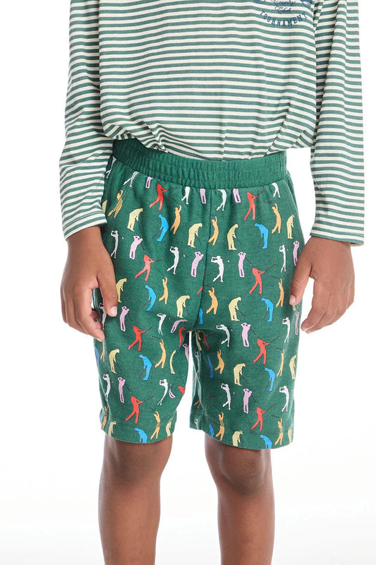 Chaser Allover Golfers Boys Shorts in Broccolini