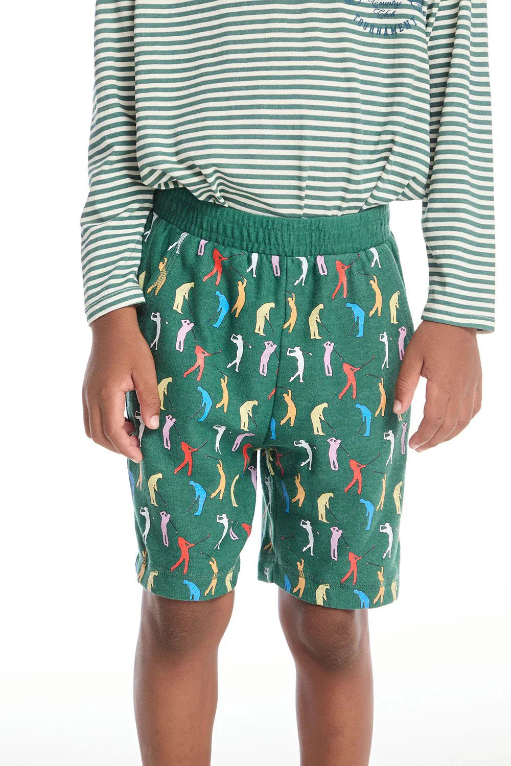 Chaser Allover Golfers Boys Shorts in Broccolini
