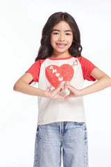 Chaser Amour Girls Tee in Starry White