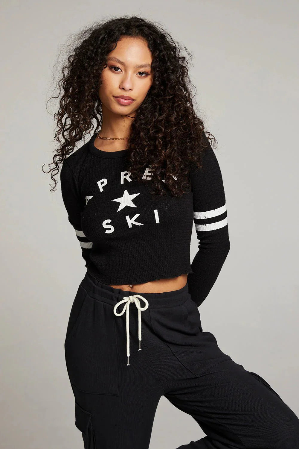 Chaser Apres Ski Star Pullover in True Black