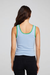 Chaser Beauty & Grace Tank Top in Blue Grotto