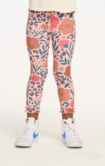 Chaser Bottom Ruffle Leggings in Floral & Leopard