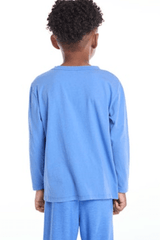 Chaser Boys Longsleeve T-Rex Tee in Blue Dream