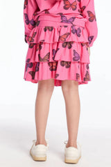 Chaser Colorful Butterflies Girls Skort in Flamingo